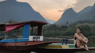 อาบนำ้เย็นสบาย​ที่แม่นำ้อู่ ดื่มด่ำกับวิวธรรมชาติสวยๆ EP8/9เมืองง่อยเก่า หลวงพระบาง|laos 🇱🇦