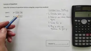 Solving a System of Equations - Comparison Method Example