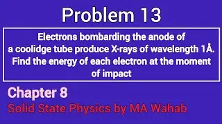 8.13 Electrons bombarding the anode of a coolidge tube produce X-rays of wavelength 1&Aring;. Find the ene