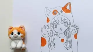 How to draw anime cat girl easy🐱how to draw new anime character🐱cute anime drawing step by step 