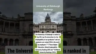 University of Edinburgh World wide Ranking.