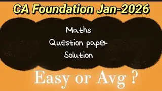 CA Foundation Jan-2026 Maths question paper