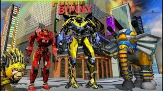 Elephant Robot Vs Lion Robot Tramsform War Games 