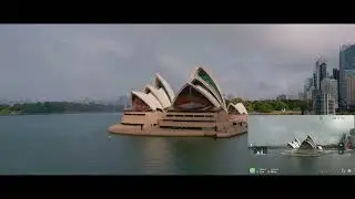 Sydney Opera House raining flight with controller screen capture