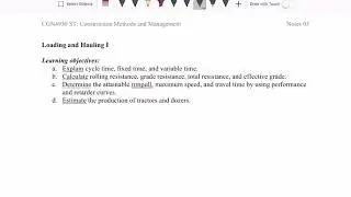Lesson 03A - Cycle Time, Fixed Time, Variable Time and Rolling Resistance