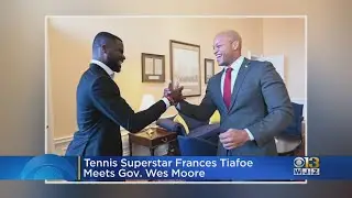 Governor Wes Moore welcomes tennis star France Tiafoe to State House