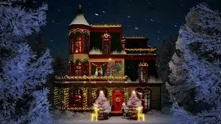 Cozy Christmas House with Christmas Piano Music - Christmas music from another room