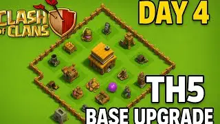 👉Clash of Clans Day 4 | TH5 Base Upgrade & Attack Strategy | Gameplay | COC Progress 2025 #gaming420