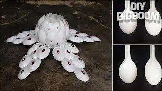 How to make flower vase with plastic spoons | 2 | Very Easy & Quicky| DBB
