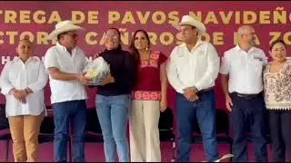 Mara Lezama entreg&oacute; 3,640 pavos a familias ca&ntilde;eras del sur de Quintana Roo como apoyo decembrino.