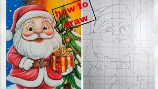 🎅 Christmas Santa Claus Drawing Tutorial | Grid Method Step by Step | Hani&rsquo;s Art World