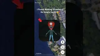 😰 I Found Walking Strawberry in Street On Google Earth and Google Maps! 🗺️📍#shorts #googleearth
