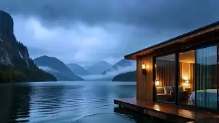 Best Rain by the Seaside Cabin🌊 Sleep Deplay with Waves and Rain