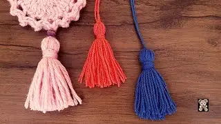 cómo hacer una borlita RÁPIDO Y FÁCIL - paso a paso TEJE CON HEYDCROCHET