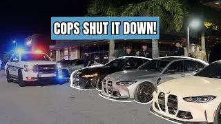 BMWs invade CAR MEET! COPS showed up 😱🚨