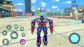 Optimus Prime Robot Jet Car Bike Transformation Game 2020 in NY City - Android Gameplay