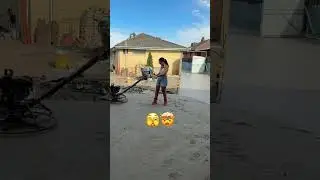Girl learning how to concrete