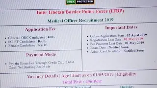 ITBP Medical Officer Online Form 19