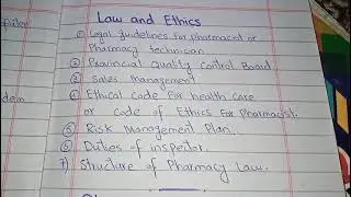 #pharmacy technician #b pharmacy important question of law and ethics #law and ethic question