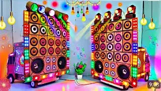 Mini Dj Truck Setup Loading at-home by Cardboard Making Dj truck and light | MiniDj Setup | dj wala