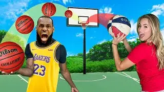 LeBron James Trick Shot H.O.R.S.E. vs Jenna Bandy