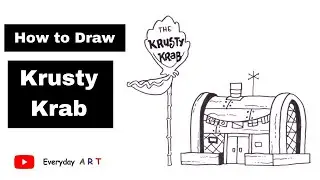 Art 109 - How to Draw Krusty Krab - Easy Cartoon Drawing 2022
