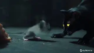 Kung Fu Showdown Mouse vs Fierce Black Cat 🐭🐈🔥  Epic Battle for the Meat!#cute #cuteanimal #shorts