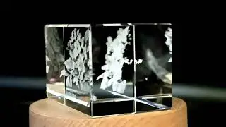 Beautiful Jasmine Plant Engraved Crystal Decor Sculpture Home Garden Statue Gift -  FSP16