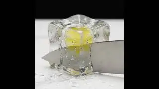 Glass Lemon Ice Cube Cut | Molten Juice Burst! #asmr