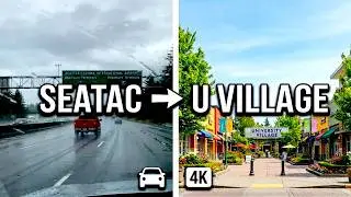 🌧️🚗 [4K] Seattle Rainy Drive | SeaTac to University Village | Scenic Metro Tour