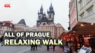 3 Hours. All of Prague. Relaxing Walk.Charles Bridge. Old Town Square. Beautiful Streets #travel