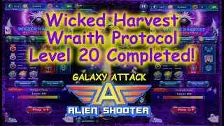 Wicked Harvest Wraith Protocol Level 20 Completed On Galaxy Attack: Alien Shooter! (No Commentary)