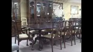 Mahogany Dining Set w/ 10 Chippendale Chairs 