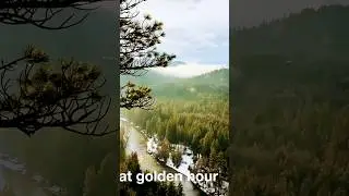 Golden Hour on Winter Mountain Top #nature #travel #mountains #rain