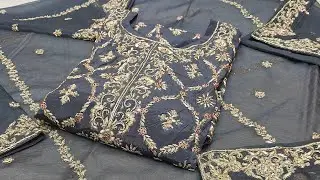 NEW Jaal Design Zardozi Suit Crafted from Luxurious Crape Fabric