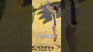 Caitlin Clark pulls up from the logo and drills the triple! #wnba #logo