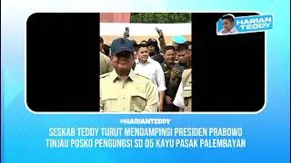 Seskab Teddy turut mendampingi Presiden Prabowo saat meninjau posko pengungsi SD 05 Kayu Pasak