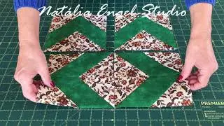BLOCO de PATCHWORK :: Ideal para Trilhos de Mesa e Peseiras de Cama::Muito Fácil e Rápido