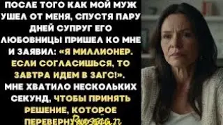 Муж ушел от меня к молодой любовнице. А через пару дней её муж позвал меня замуж и пообещал миллион?