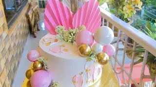 Elegant birthday cake🤩 Unique design💗 Pineapple cake😋 Customised cake😱 Easy tutorial for beginners🥳