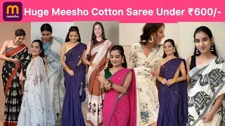 Under ₹600 Meesho Saree Steals 💸 | Cotton Khadi & Linen Saree Try On Haul #meesho #meeshosaree