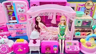 14 Minutes Satisfying With Unboxing Barbie Princess Bed Kitchen Collection Toys Review｜ASMR
