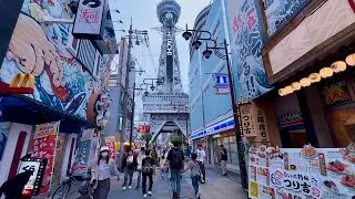 🇯🇵 Shinsekai, Osaka |🗼 Dusk City Walk  🌆 | 4K HDR 60FPS Walking Tour 🇯🇵