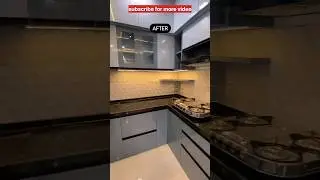 modular kitchen grey and black colour#viral #youtubeshorts #customfurniture #😊🫠😄