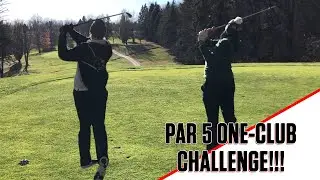 MOON GOLF CLUB CHALLENGE! | Playing Par 5 Using Just ONE Club