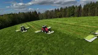 Joe Brady Contracting Mowing Grass With Three Sets Of Claas Triple Mowers 2025