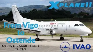 Xplane 11 | Vigo to Ostende | LES SAAB 340 F | IVAO