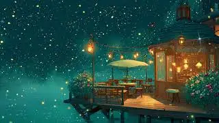 Floating Island Cafe 🌌 Slow Piano Under a Starry Night