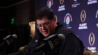 Georgia OC Jim Chaney talks with media during Rose Bowl Presser