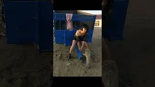 strong girl #short #machines #tools #construction #Amazing #girl